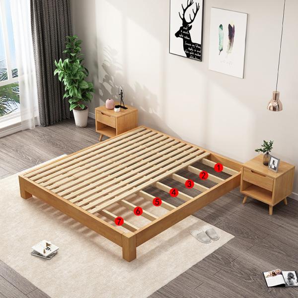 Bedroom Furniture Solid Wood Bed Beech Frame Sleeper with Storage Space for Double in Guest Room en Platform