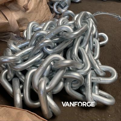 Rolled Steel Welded Stud Link Anchor Chain Customized Length For Drag Mooring Anchoring