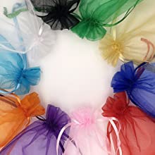 Organza Bags, Mesh Drawstring Gift Bags Small for Jewelry Wedding Party Baby Shower Favor Bags