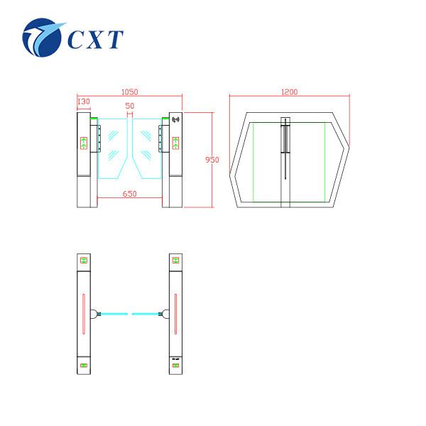 AI Safe Pedestrian Barrier Gate SUS304 With Adjustable Speed 117