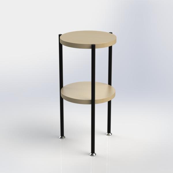 Round Shelves Bamboo And Metal Home Display Rack Floor Type For Living Room