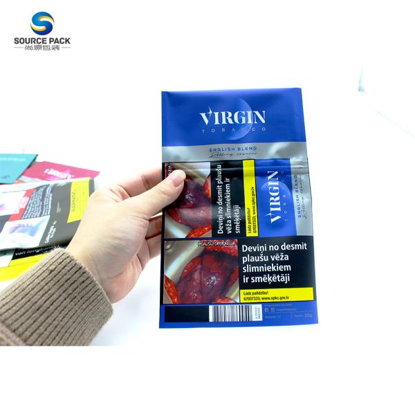 Saco de tabaco ecológico 25g 50g personalizável impresso com fecho