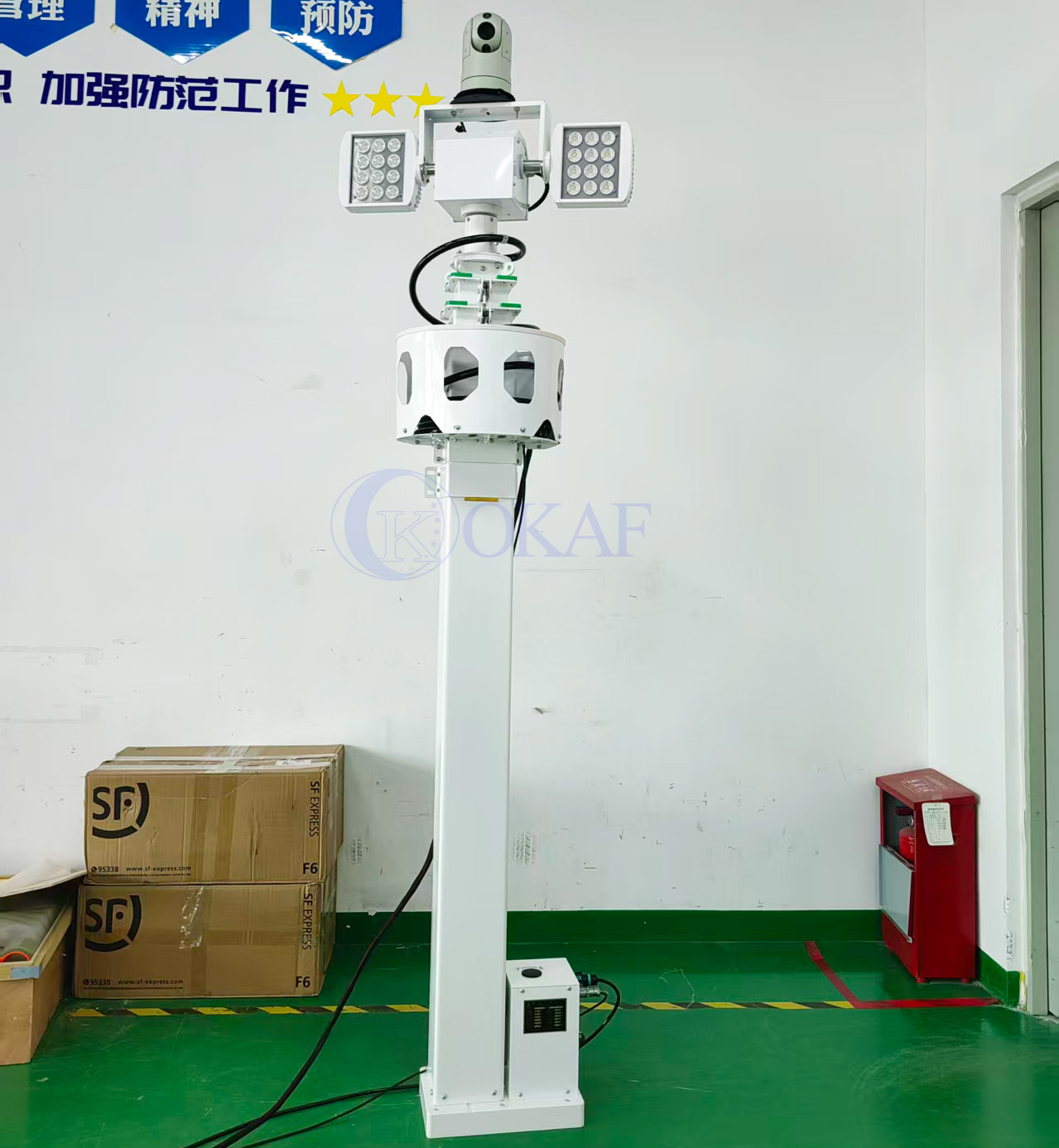 Custom Height DC Powered Motorized Telescopic Mast Vehicle Trailer Robot Mounted Square Electric Telescopic Mast