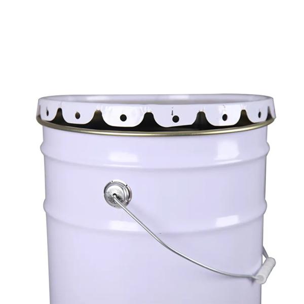 Embossed Printing Rust Resistant White Metal Paint Bucket And Lid Removable