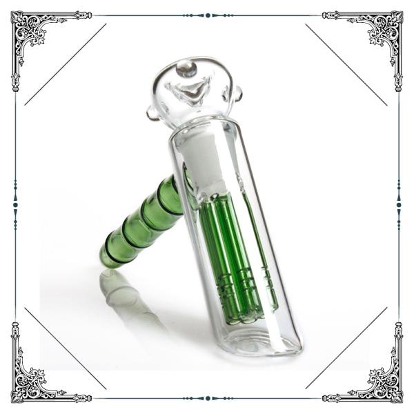 Hammer Glass Water Bubbler 6.7 Inches Length With Colored 6 Arms Tree Percolator
