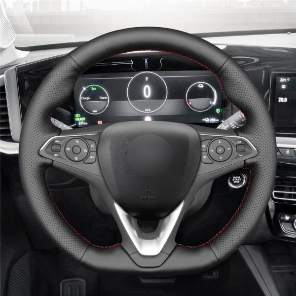 MEWANT Hand Stitch Genuine Leather Steering Wheel Cover for Opel Astra Combo Corsa Grandland X Insignia 2014 2017 2018 2019 2020