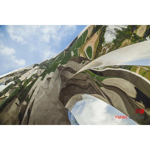 Large Stainless Steel Park Sculpture for Landscape Modern Metal Landscape Sculpture