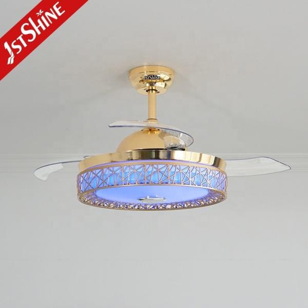 Material do corpo da lâmpada Metal 1stshine LED Ventilador de teto com iluminação RGB e controle remoto