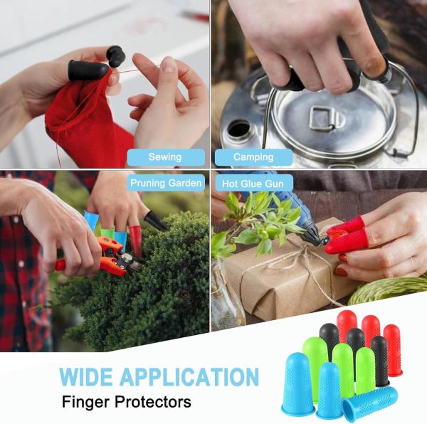 Rubber Fingers Covers, Silicone Finger Protector Sleeve Tips Guard Fingertip Thumb Cots Pads For Hot Glue