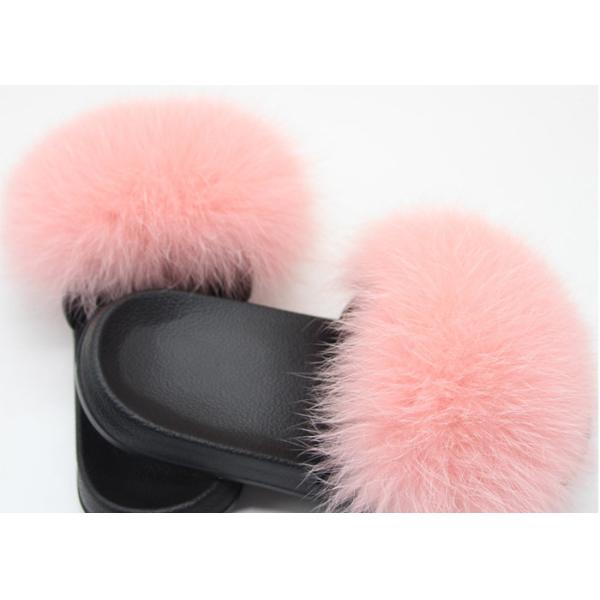 Тапочек меха Фокс плюша женщин зимы выскальзывание реальных анти- с подошвой ЕВА резиновой