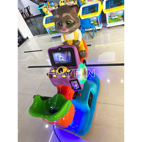 Счастливая качающаяся колеса машина монета управляемая дети ездят игра сеса