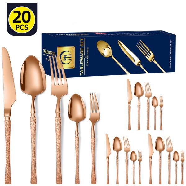 Нержавеющая сталь столовые приборы набор 20 штук маленький талия Модель молотка Нержавеющая сталь Западные столовые приборы подарочная коробка