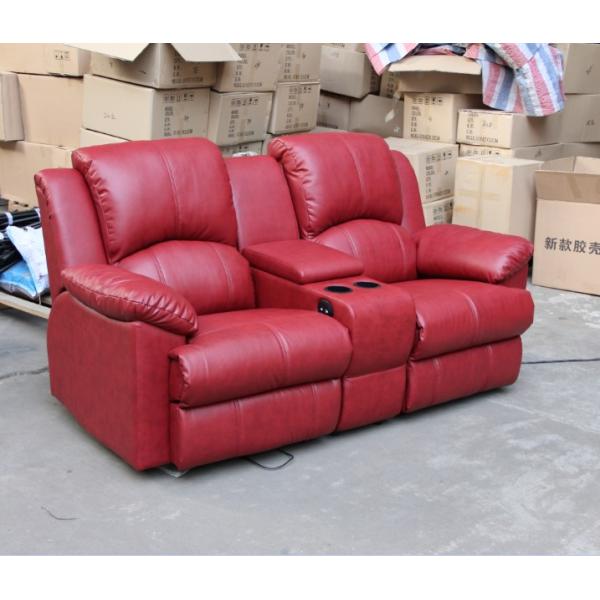 Real Leather Cinema Recliner Chair ,  Home Theater Sofa With Food Tablet