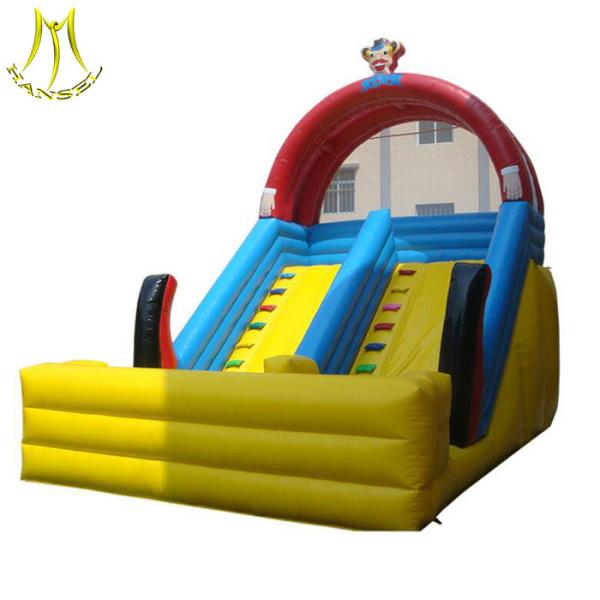 Hansel stock inflatable amusement park kids jumping castle with slide supplier