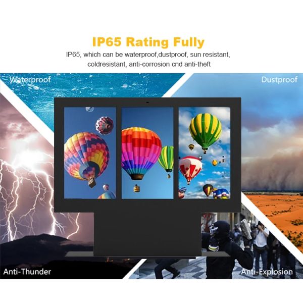 49 inch triple screen ordering high brightness outdoor vertical advertising machine