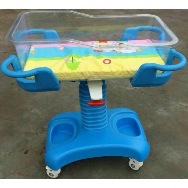 Berceau pour bébé en plastique transparent pour pouponnière, hôpital, chariot, lit bébé avec matelas