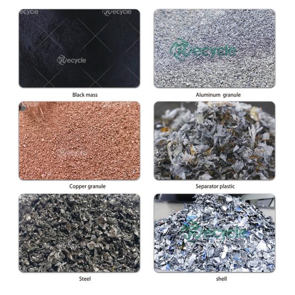 500 кг/ч Литий-ионные батареи завод по переработке машины экологически чистый и управление отходами