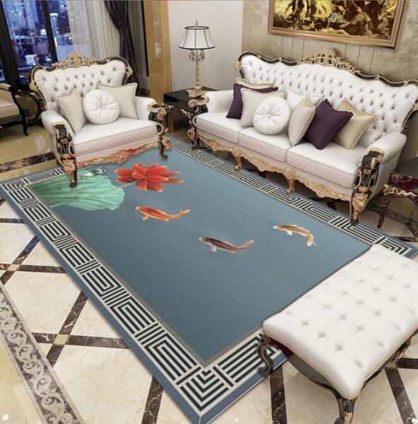 Crystal Velvet Bedroom Sofa Living Room Floor Carpet Noble Elegant New Chinese Style