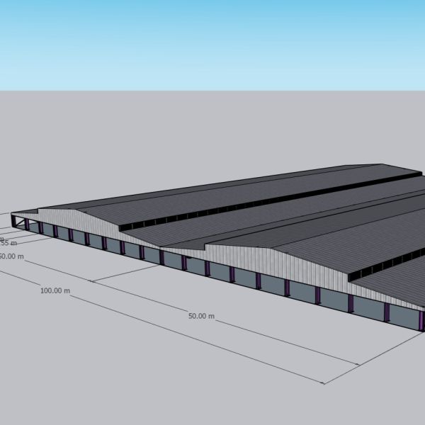 Long Serive Life Prefab Steel Structure Cattle Shed With Surface Treatment