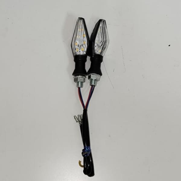 Plastic Winker Lamp Motorcycle Black Plastic With Wires Aftermarket Lamp