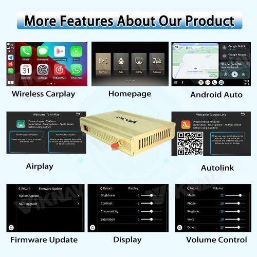 Boîte d'interface Viknav Linux pour Dodge RAM 1500 2014-2018 avec CarPlay sans fil