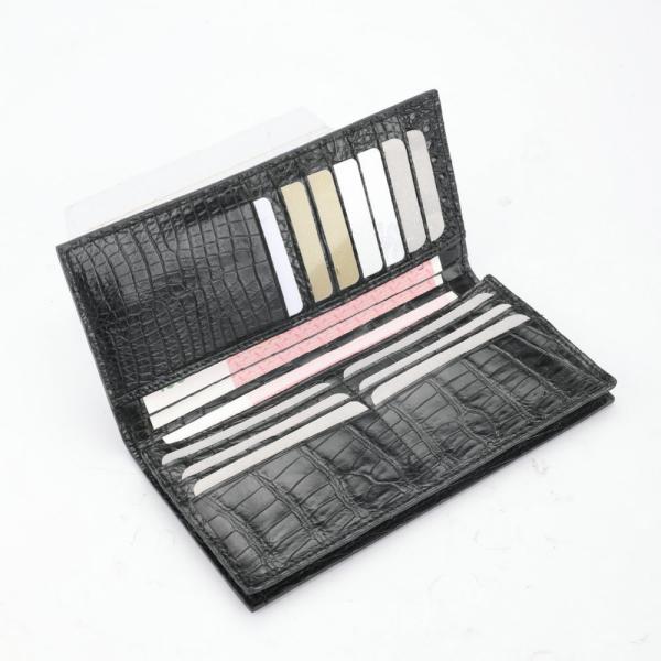 Genuine Crocodile Belly Skin Businessmen Suits Clutch Wallet Authentic Alligator Leather Lining Male Long Card Purse
