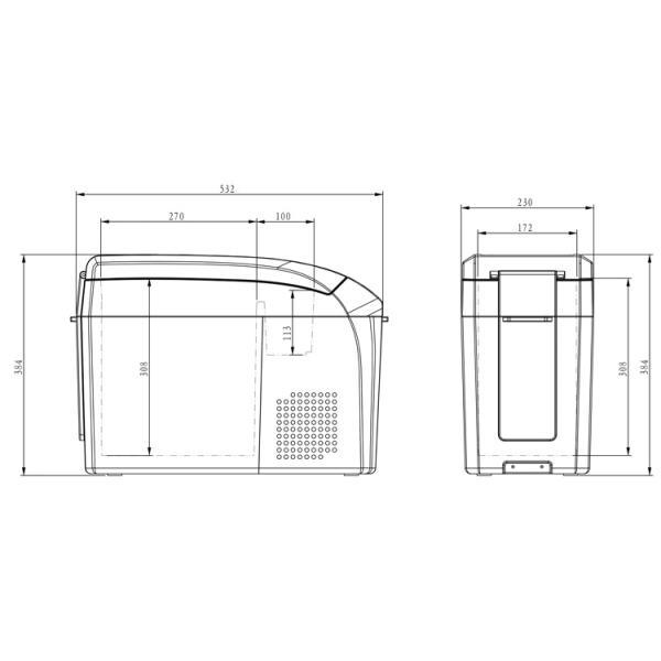 AC/DC 12V/24V Mini Compact Refrigerator Multifunction With Fridge And Freezer