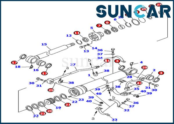 707-99-27680 Bucket Cylinder Seal Kit Komatsu PC138US-8 Oil Resistance Excavator  Seal Kit