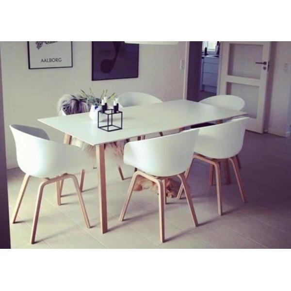 Patented Wooden Leg Plastic Chair Polypropylene Back Multicolor In Living Room