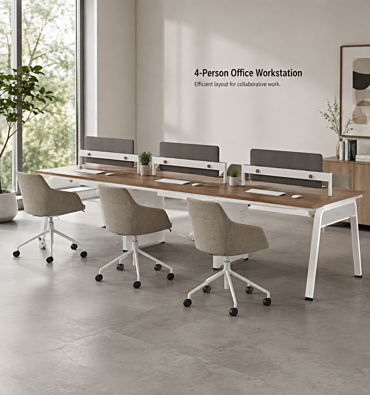 Improve Workplace Productivity with 6 Person Open Space Office Workstation and Privacy Divider Panels