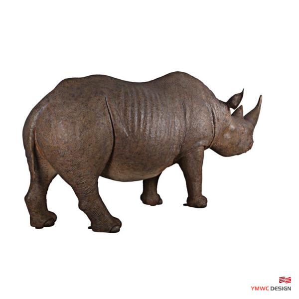 Life-Size Bronze Rhinoceros Statue Custom Metal Animal Sculpture for Customer Size