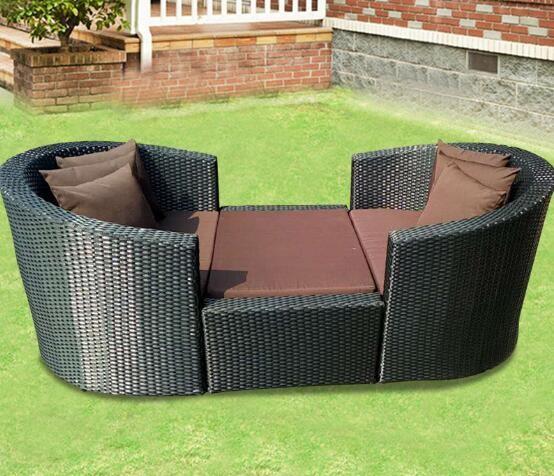 Leisure Aluminium PE Rattan Wicker Sofa sets Outdoor Garden Backyard wicker Patio sofa furniture