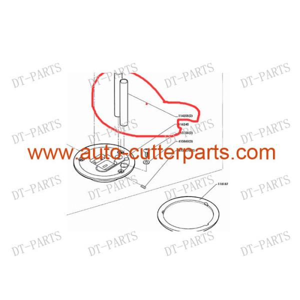 Metal Vector 2500 Cutter Parts Cylindrical Cutter Disc Slideway 114205 For Auto Cutter Machine