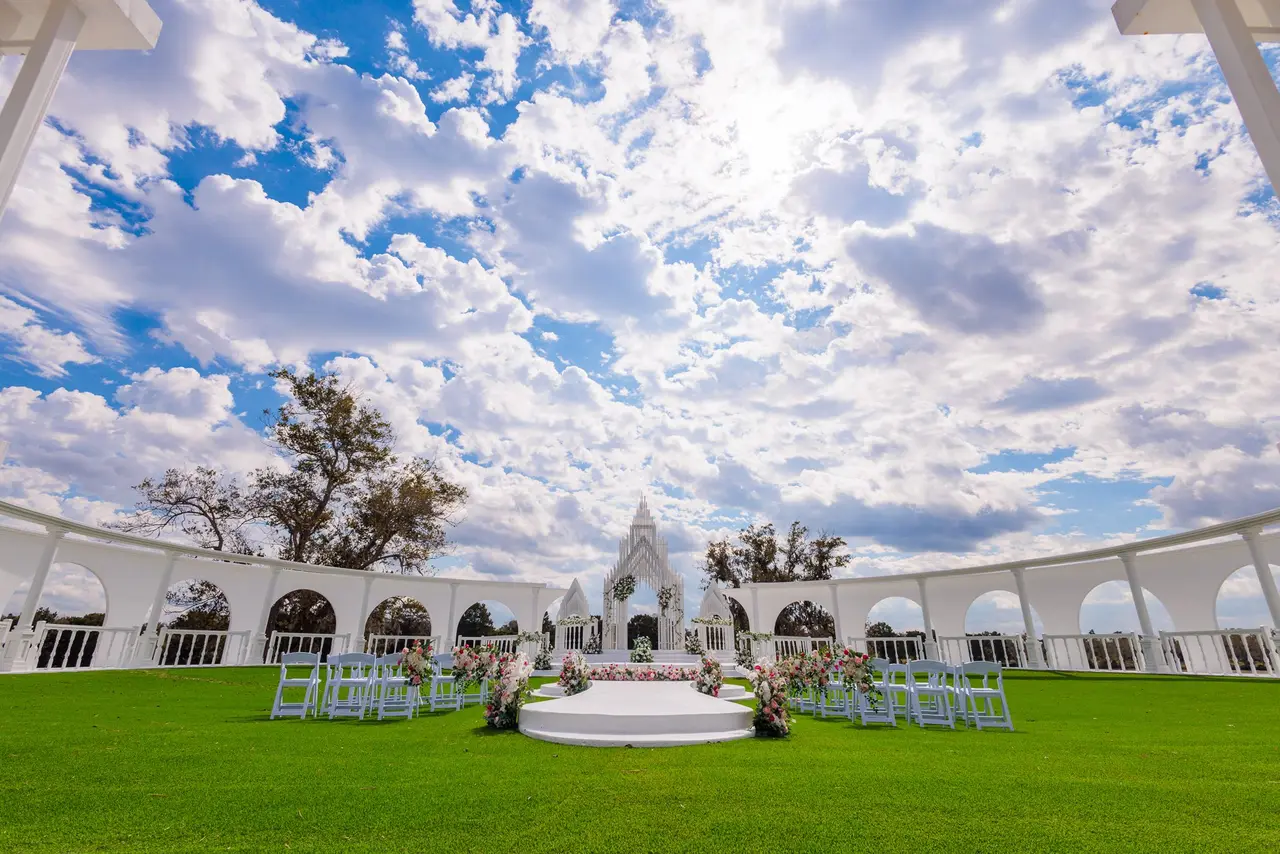Solar Aligned Ceremony Altar Permanent Wedding Structure With Seasonal Light