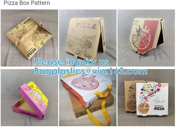 Custom Pizza Packing Paper Box Corrugated With Different Size, Recycle Paper Simple Pizza Package Lunch Box