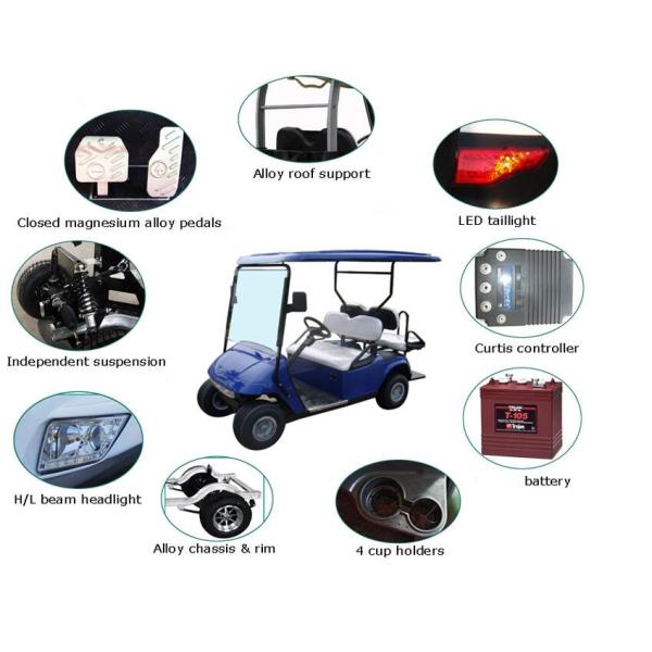 Тележки гольфа сразу пассажира поставки 48V 4 классические электрические с задним складным местом 2