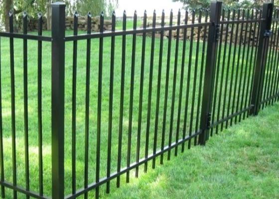 Picket Top 1.2m Height Powder Coated Wrought Iron Fence For Ornamental