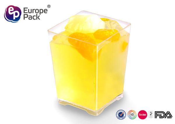 Pantone Color Plastic Square Cups 110Ml  Food Grade Plastic Dessert Cup