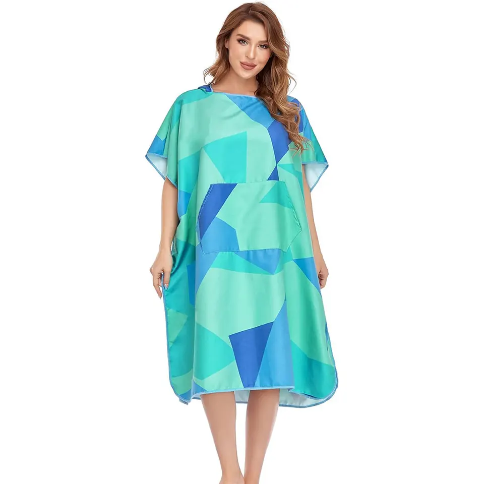 Lightweight microfiber poncho Perfect for Beach Pool and Bathroom