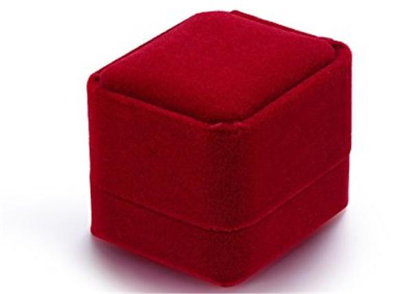 Hard Plastic Ring Jewelry Box Flannelette Velvet Covered Screen Printing 54 * 58 * 43mm