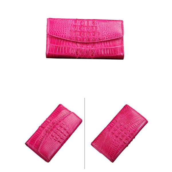 Exotic Real Crocodile Skin Women Large Trifold Wallet Genuine Alligator Leather Female Card Holders Lady Phone Clutch