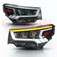 Lâmpadas LED de plástico preto para automóveis Toyota HILUX REVO ROCCO