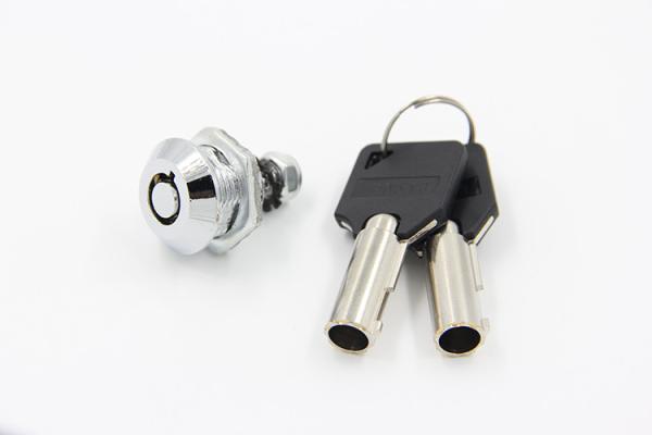 High Security Miniature Tubular Cam Lock Black Color Chrome Plated Finish