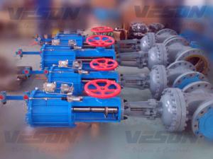 Atuador linear do ar pneumático industrial para válvulas de porta da faca e v
