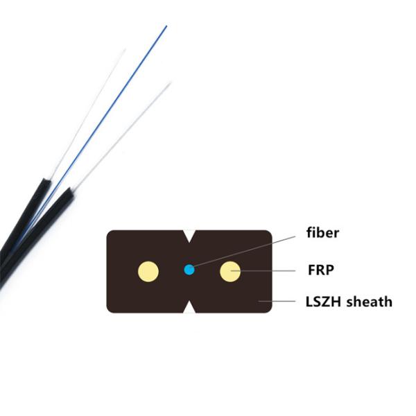 Bens paralelos do cabo de fibra ótica G657A 2 FRP da gota do único modo FTTH do núcleo de GJXFH 2