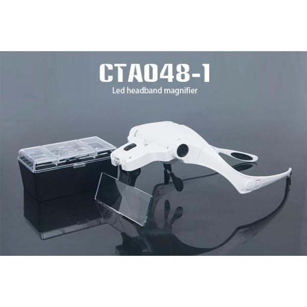 Interchangeable Magnifer 5 Lens 1.0X-3.5X Loupe Eyeglasses 2 Led