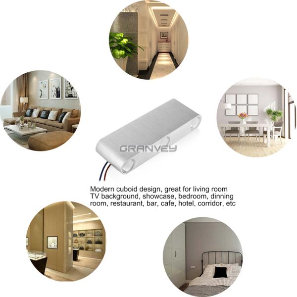 6W Cuboid Indoor LED Wall Light 180x60x30mm Shine Up And Down