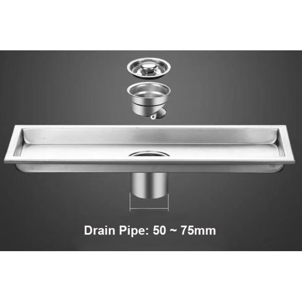 Brush Polishing Floor Drain SS 304 Linear Rectangular Shape For Bathrooms