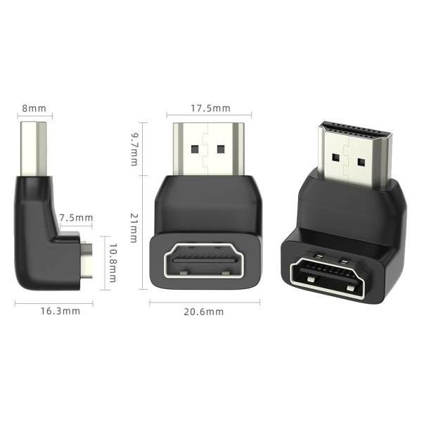 Переходник муфты HDMI прямоугольный мужчина 90 градусов к женщине для ноутбука PS4 PS5 Xbox HDTV