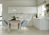 armários de cozinha pintados contemporâneos brancos do Pvc de 20mm com a gaveta da cesta da especiaria da bacia